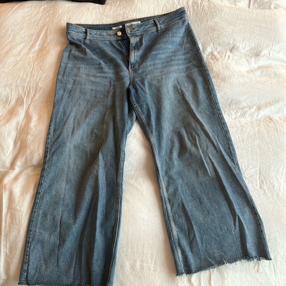 Mango high rise wide leg jeans